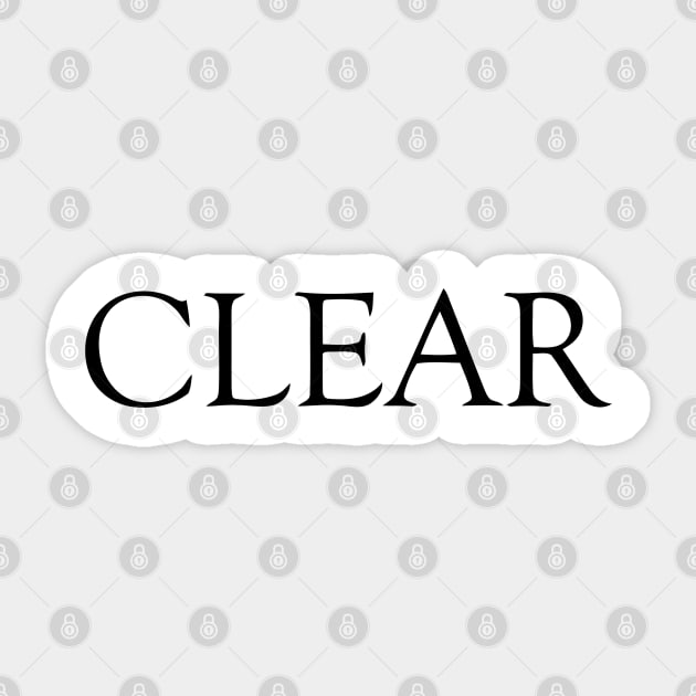CLEAR Sticker by mabelas